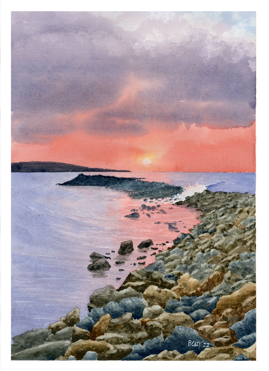 BrandonGuyNCSU's tweet image. Wanted to share a piece from the new collection. This one was fun as the scene was still fresh in my mind to go along with the reference photo.

"Jamaican Sunset"
10"x14" Arches Cold Press
Watercolor
