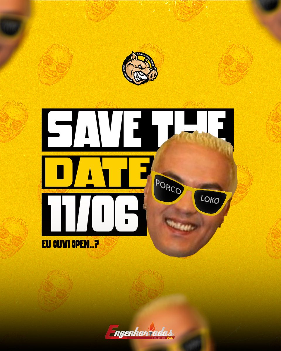 XVIIIdeMarco's tweet photo. A MELHOR FESTA DO SUL DO MUNDO ESTÁ DE VOLTA 🔥🔥🔥

NEVOU ??? 👀👀👀

Em breve mais informações !!!
 🐷💛🖤 https://t.co/pNp0HQ9I4e