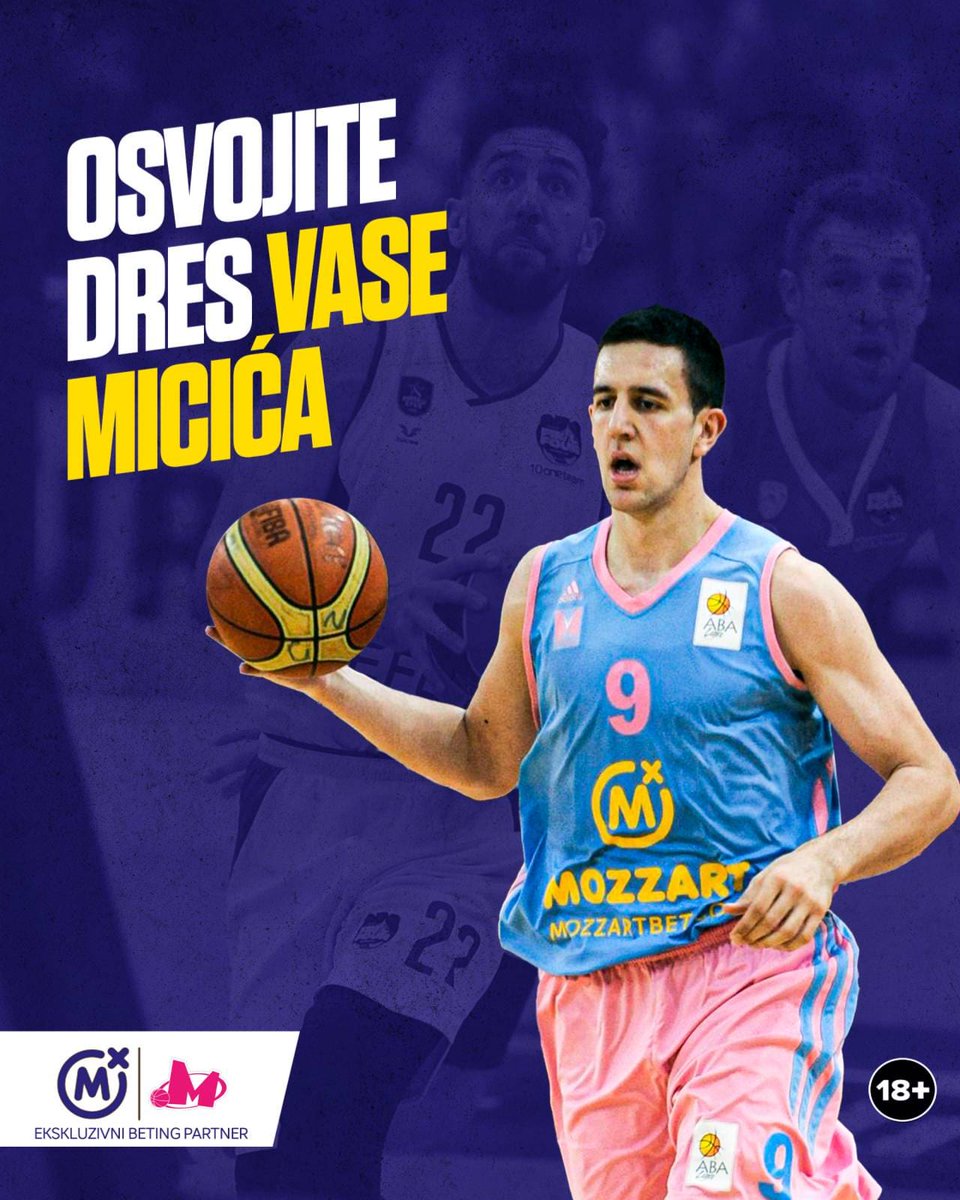 MozzartBet's tweet photo. 🏀Osvoji Vasin dres🏀

Sve što je potrebno je da: 

• pratiš @MozzartBet ✅
 
 • retvituješ ovu objavu uz quote 🔁

• tipuješ koliko poena i asistencija će Vasa imati u finalu

Dva najbrža pratioca koja pogode osvojiće Vasin dres iz vremena kada je igrao za @KKMegaBasket https://t.co/vcbgzYswhV
