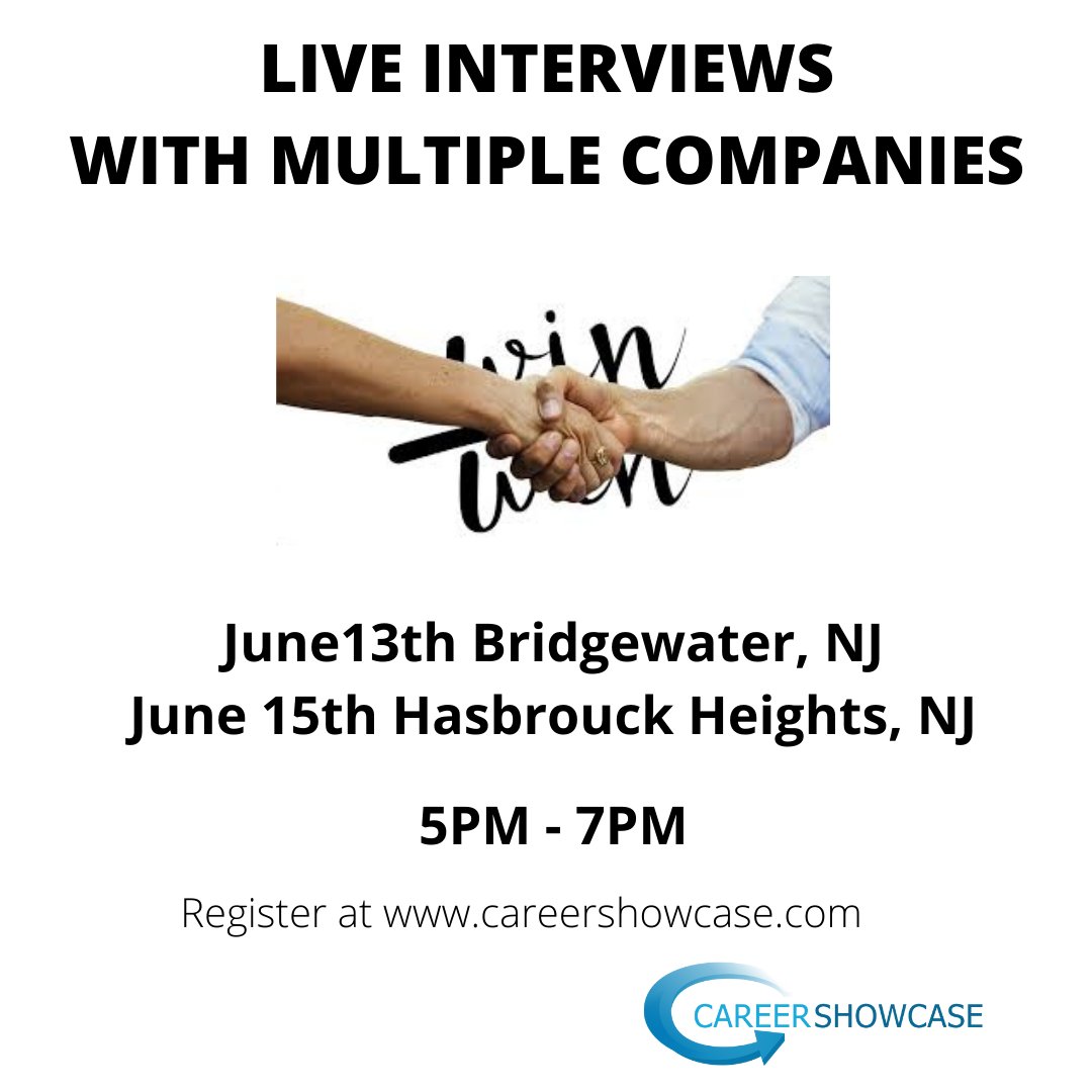 CSjobfairs's tweet photo. Your new career is just a few weeks away! Register today at https://t.co/Bz9APGin3T
Hiring Managers: Email brad@careershowcase.com for participation
 
#nj #njjobs #njbusiness #njbusinessowners #newjersey #newcareers #newjerseyjobs #newjerseybusiness #bridgewater #jobfair https://t.co/LkyZMTBxlx