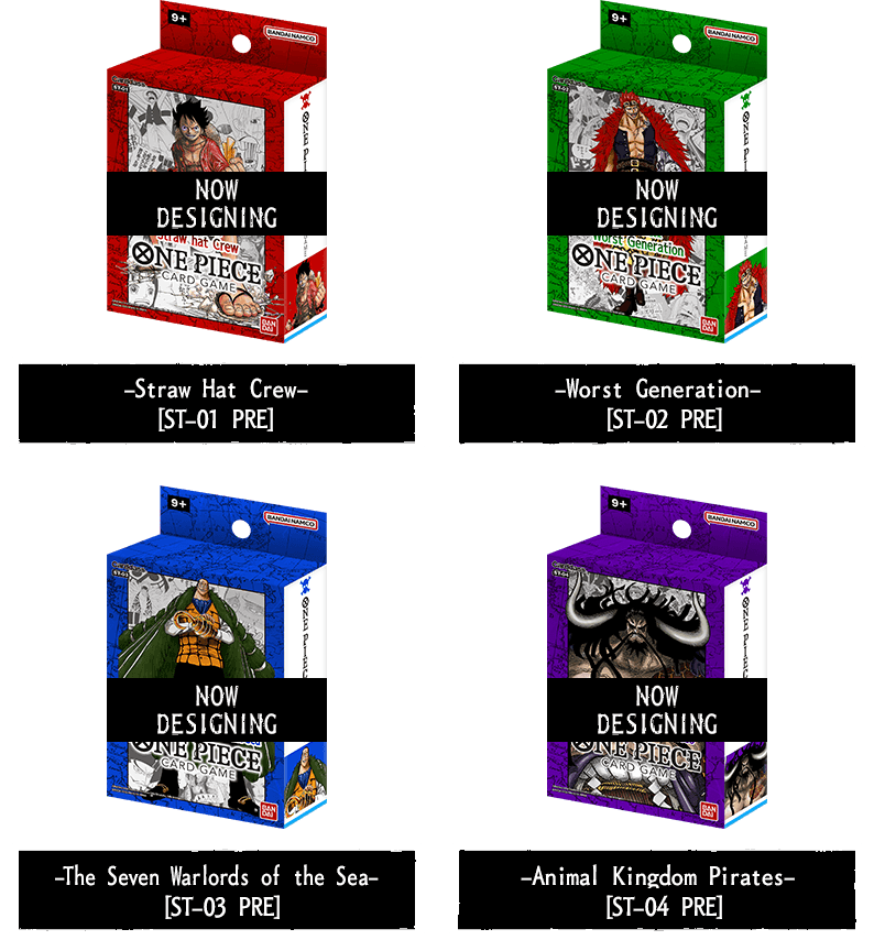 OnePieceTCGESP's tweet photo. Bandai ya ha confirmado el pre relese para el 30 de septiembre en vuestras tiendas físicas. Se podrá comprar por ahora 1 starter deck de cada color con un diseño de lider exclusivo y un sello de la 1ra edición. https://t.co/SWQstqPUEV