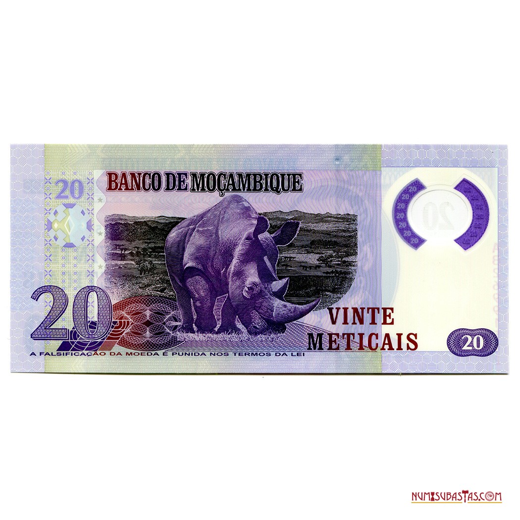 numisubastas's tweet photo. EN SUBASTA:
Billete de polímero de 20 meticais de Mozambique año 2011.
Para mayor información consultar el link:
https://t.co/bQ2ydVJYD9
#Notafilia #Billete #PapelMoneda #BankNotes #Note #PaperMoney #PaperMoneyAuction #PaperAuction #RarePaperMoney #RareBankNote. https://t.co/BRN0mveQXQ