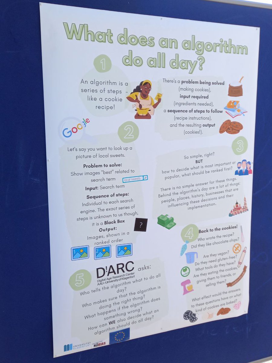 NoBIAS_ITN's tweet photo. “What does an algorithm do all day?,” ask our ESRs @mariemairemarie and @feminasmus, as they help get @DARC_AAU's station ready for #LangeNachtDerForschung #LongNightOfResearch at @alpenadriauni tonight! 🤓🔭💻✨

More info 👉: @LNF_Austria // https://t.co/yn9NM45XdQ https://t.co/1Uq3uEyWIA