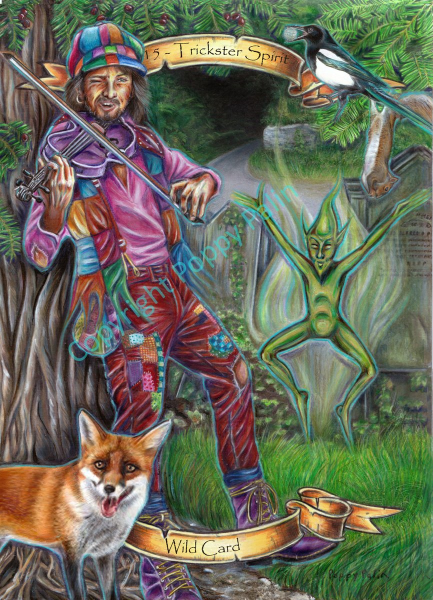 My Wild Spirit Tarot revamp of the 'Fiddler' (Devil) card, now called 'Trickster Spirit - Wild Card'. The YouTube videos are Part One: youtu.be/MFXNhZXHvOA and Part Two: youtu.be/Vllm96OITAI Dedicated to my love Gary Howe (18/8/63 - 6/3/22) a true musical wild spirit.