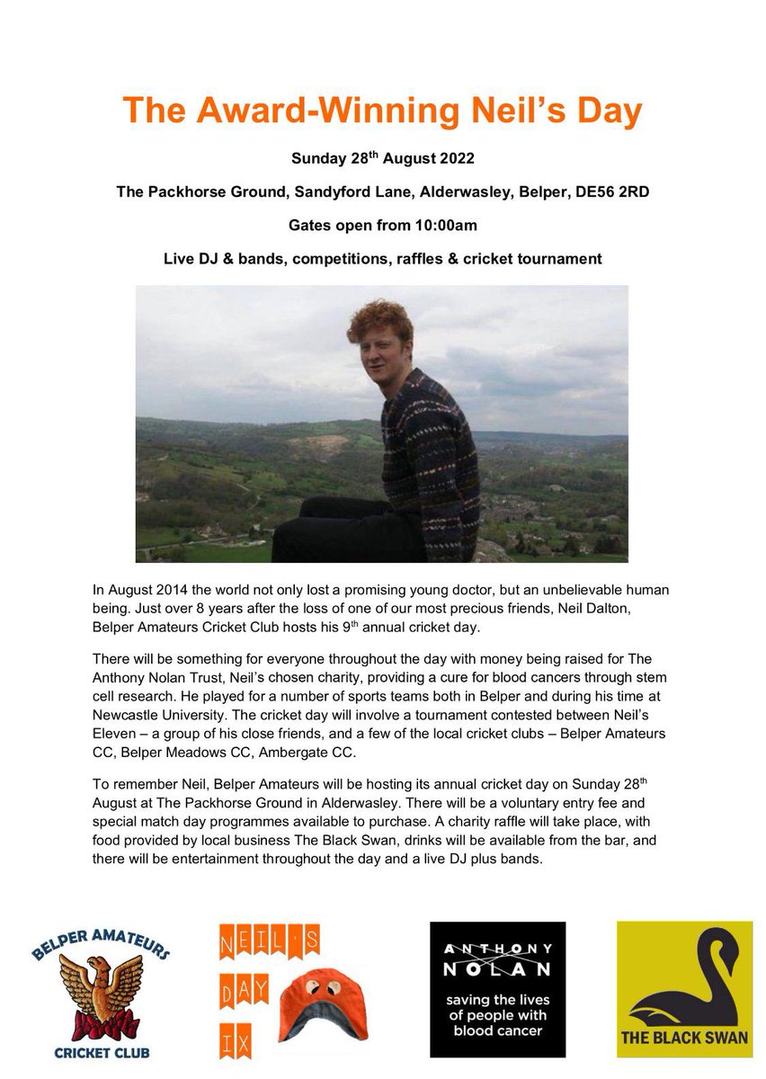 Neils_Day's tweet photo. Sunday 28th August. Neil’s Day IX. All donations welcome, our DMs are open if you can help in anyway shape or form. #neilsday #anthonynolan @AnthonyNolan https://t.co/vHUwxGkRNH