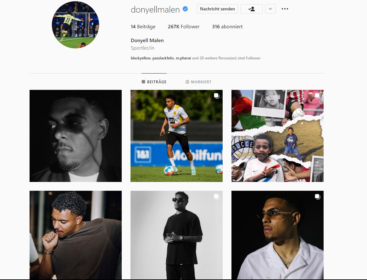 Pleesherr's tweet photo. Donyell Malen hat fast alle BVB Bilder gelöscht.
Was da los? https://t.co/svZ19V4Rut