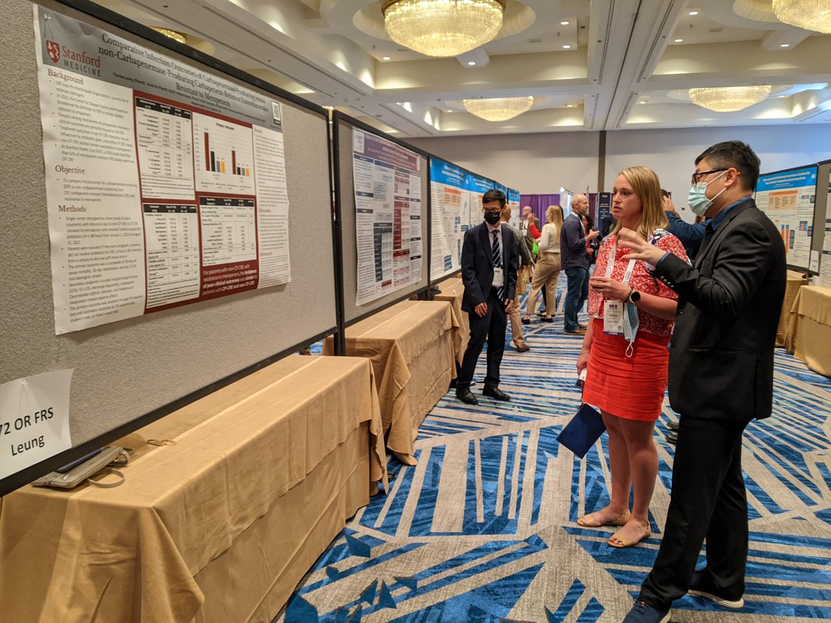 Our amazing PGY2 #infectiousdiseases pharmacy resident Thomas Leung (<a href="/TLeungPharmD/">Thomas Leung 🇭🇰</a>) presenting his poster on CP-CRE vs NCP-CRE outcomes at #MADID2022!