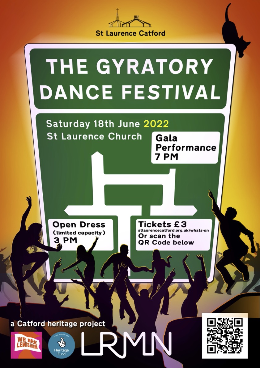 Exciting News! As part of Lewisham's #LondonBoroughofCulture celebrations, St Laurence's will be hosting the Gyratory Dance Festival! Saturday, 18th June, 7pm. We are excited to see our community united through dance  1/4
Ticket proceeds to <a href="/LRMNetwork/">Lewisham Refugee and Migrant Network (LRMN)</a> stlaurencecatford.org.uk/What's-on.html
