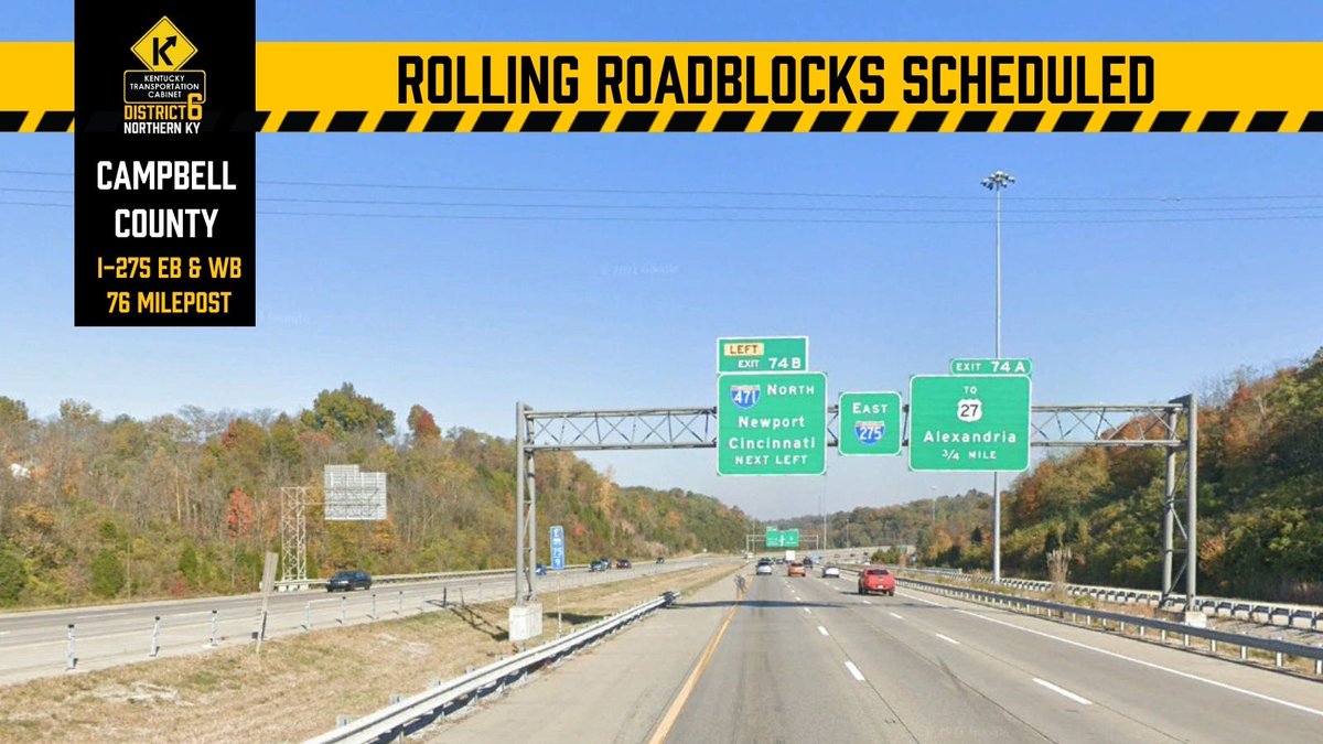 KYTCDistrict6's tweet photo. Next week Duke Energy has scheduled several nights for rolling roadblocks on I-275 near Northern Kentucky University and I-275/I-471 area so that crews can replace structures and a transmission line across the interstate.
@TRIMARCTraffic @nkuedu @CampbellCoOEM @CampbellKYNews https://t.co/OlzjStoKmm