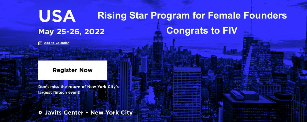 <a href="/FIVGateway/">FIV|HelloFiv|Fivline|FIVL</a>  Fiv was invited to be part of the Rising Stars for Females in Fintech next week with @FintechNexus (@LenditFintech) in NYC who's going to be there @InsurtechNYC <a href="/bshrivastav/">Bobbie Shrivastav</a> <a href="/nigelwalsh/">Nigel Walsh 🙌🏻</a> 
to join us and mingle with some amazing ladies in FinTech #fintech #insurtech