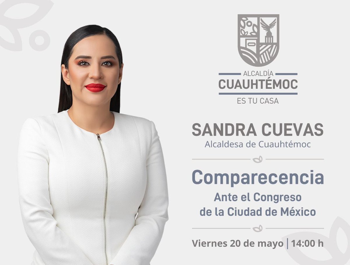 Está a punto de iniciar la Comparecencia de la Alcaldesa de #Cuauhtémoc, <a href="/SandraCuevas_/">Sandra Cuevas</a>.
No olvides ver la transmisión en vivo desde la página del <a href="/Congreso_CdMex/">Congreso de la Ciudad de México</a>.