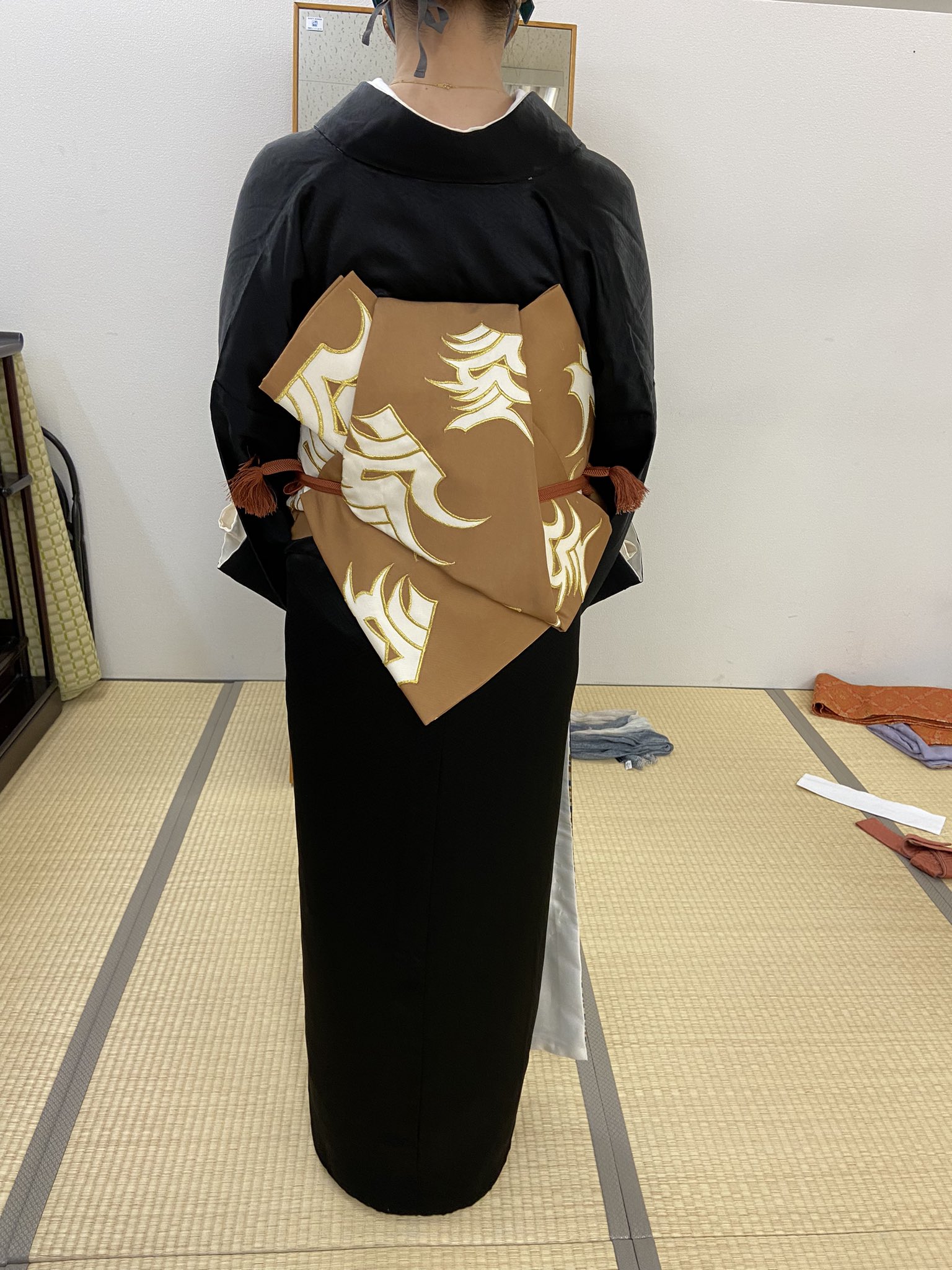 サイズ変更オプション 舞台衣装 日本舞踊 後見作り帯 二部式 白