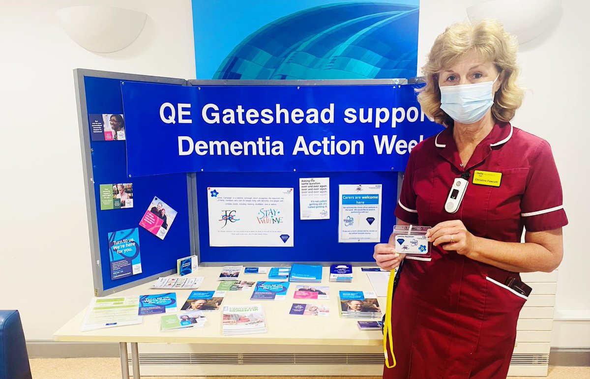 Today we launched our new Carers Passport @QEGateshead we welcome carers to be involved as we know this enhances patient experience and outcomes @YvonneOrmston @FindleyGill <a href="/DementiaQe/">Christine Fawcett</a> <a href="/MichelleLewins3/">Michelle Lewins RN BSc (Hons)</a> @janiemthomp <a href="/JaneConroyNHS/">Jane Conroy</a> <a href="/alzheimerssoc/">Alzheimer's Society</a> #DementiaActionWeek2022