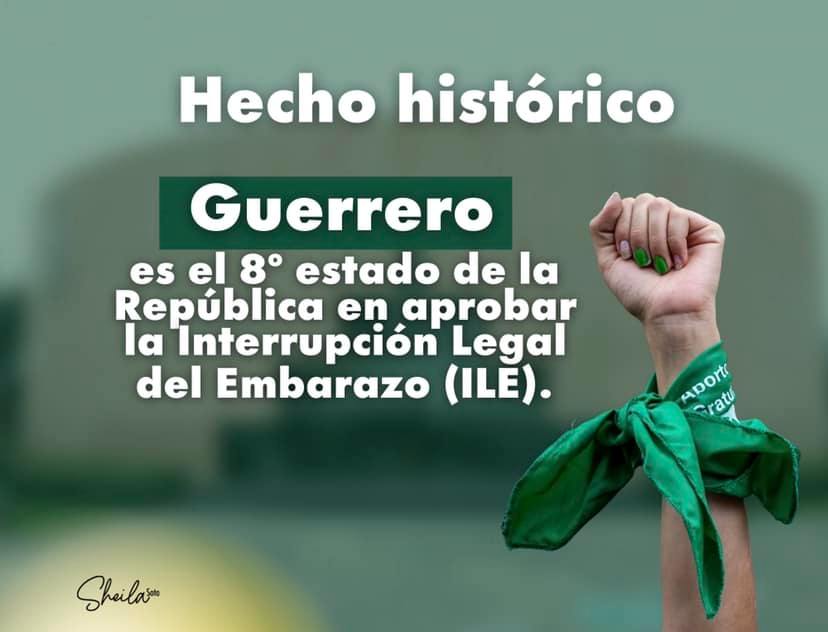 SheilaSotoM's tweet photo. Nunca más una mujer en la cárcel por decidir sobre su propio cuerpo. Celebro que hoy las diputadas y diputados demostraron estar de lado de las mujeres guerrerenses. 
¡Por maternidades deseadas!💚 https://t.co/iBvbMUkWhA