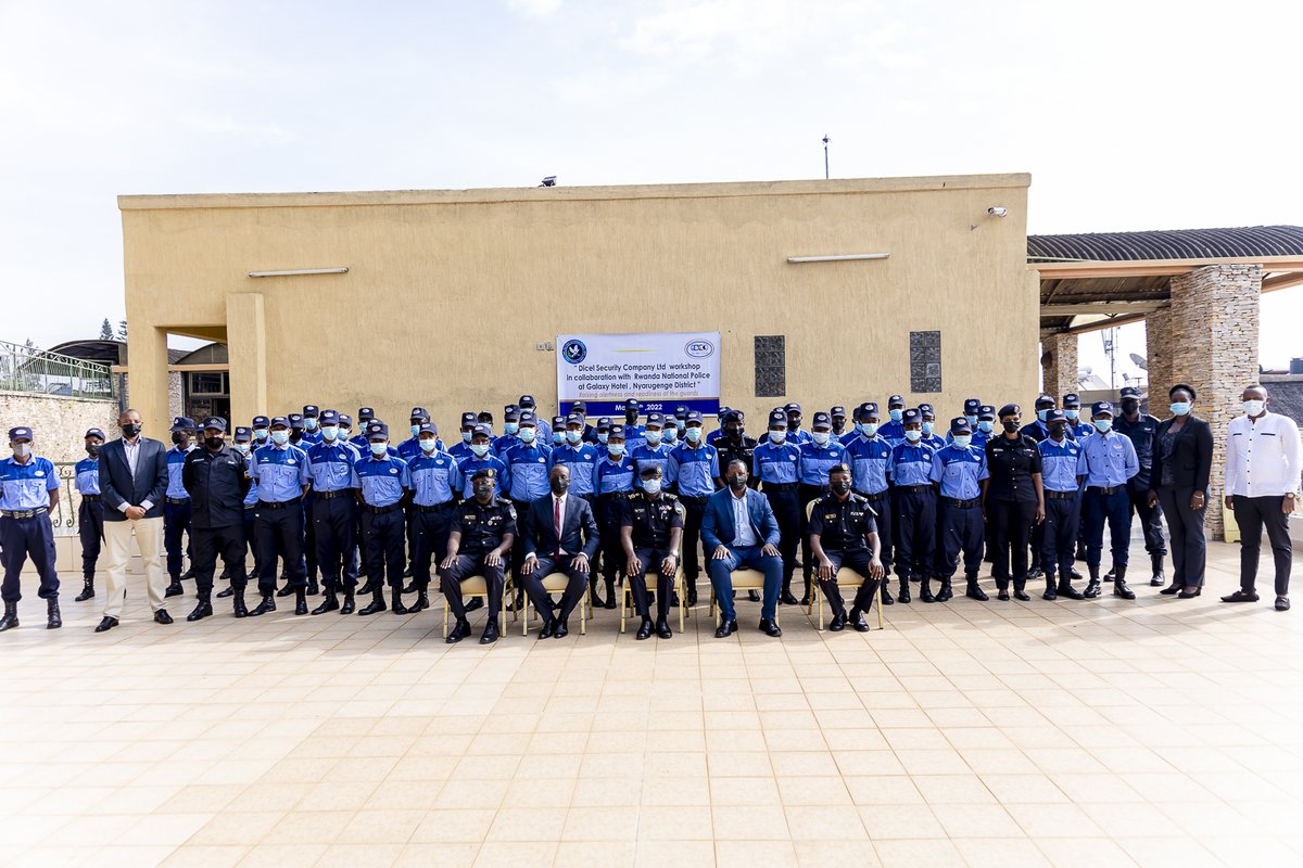 DicelSecurity's tweet photo. Dicel Security Company Ltd, in collaboration with #RNP, held a one-day workshop at Galaxy Hotel on Raising Alertness and Readiness of Guards.@Rwandapolice https://t.co/nFszfCR5hF