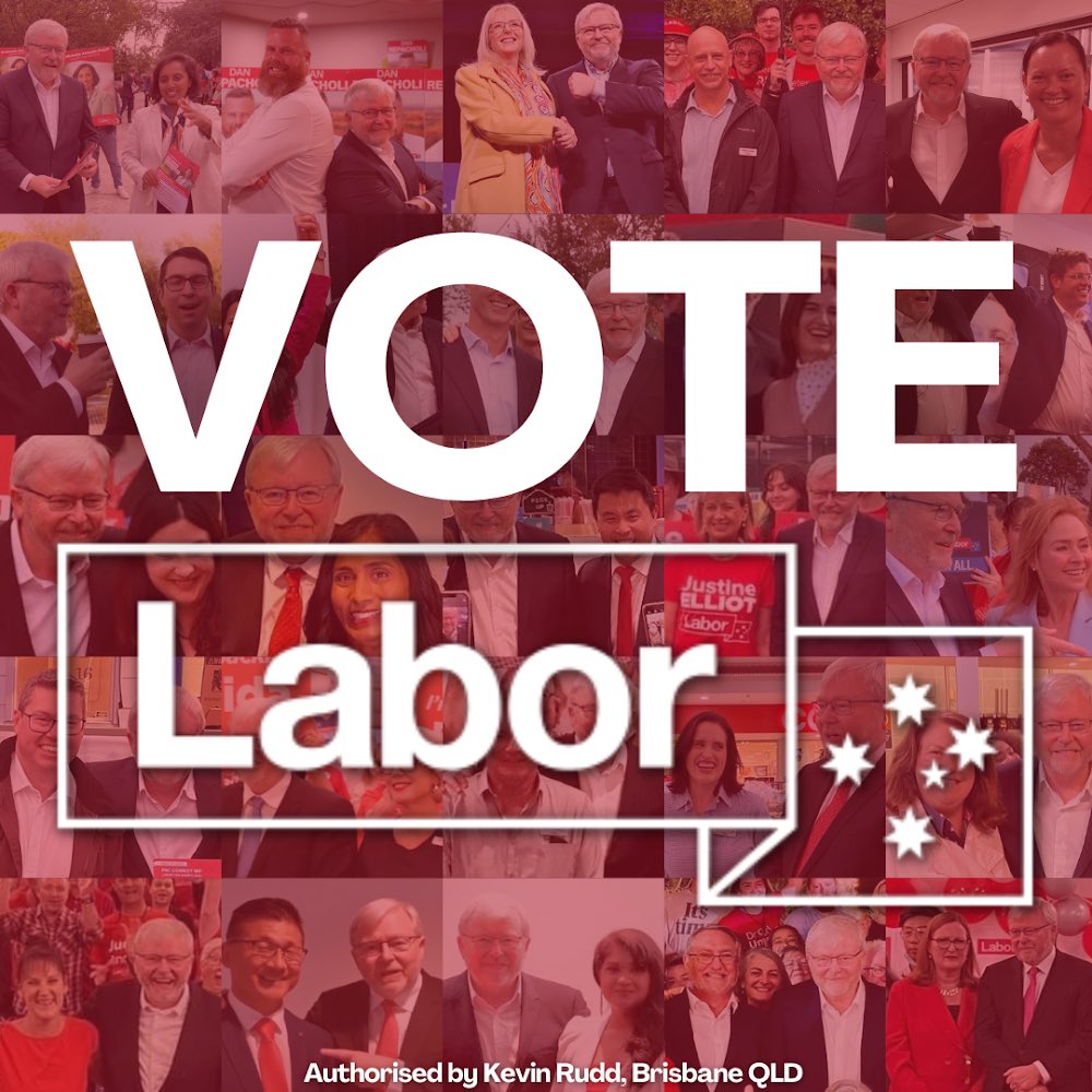 Today is your opportunity to sack the Murdoch-Morrison Government.

I've been proud to campaign alongside over 25 of our sharpest candidates. Albo is the real deal. He has a great team. They're ready for government.

Where you can vote: aec.gov.au/election/votin…

K