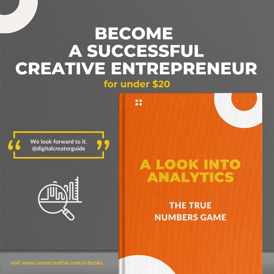 Most of us get overwhelmed thinking about analytics. However, when running a business, that's how you keep checks and balances.

Our eBook expounds on the importance of analytics and the tools you need.

For less than $20, click this link corexcreative.com/product/a-look… and grab yours 🚀