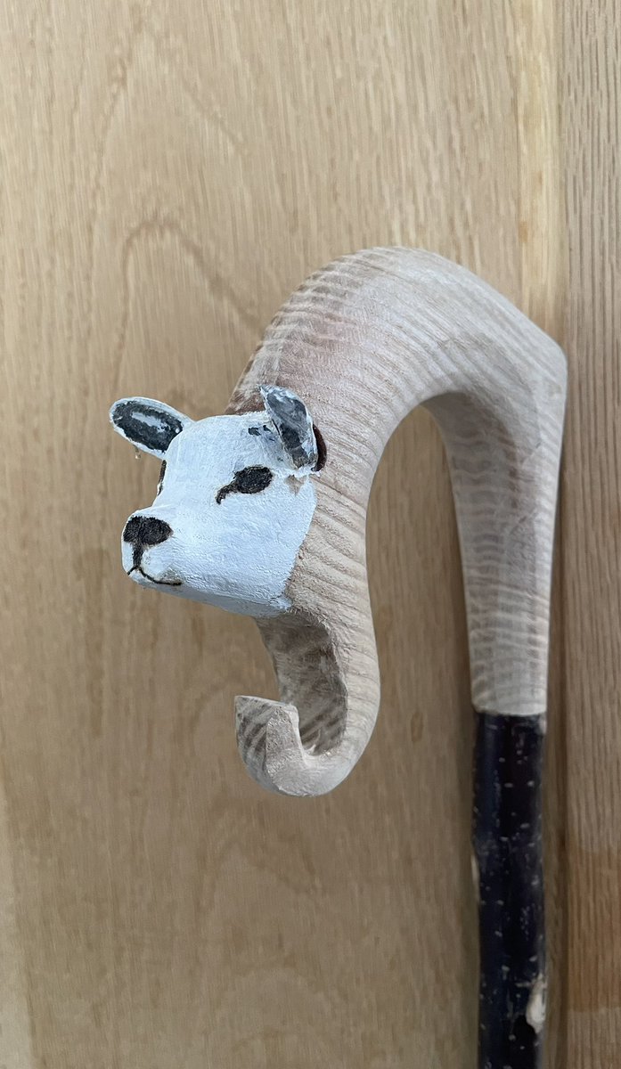 CennyddJ's tweet photo. Work in progress, ash handle sweet chestnut shank #texel #stickmaking https://t.co/nQVxhKYWZW