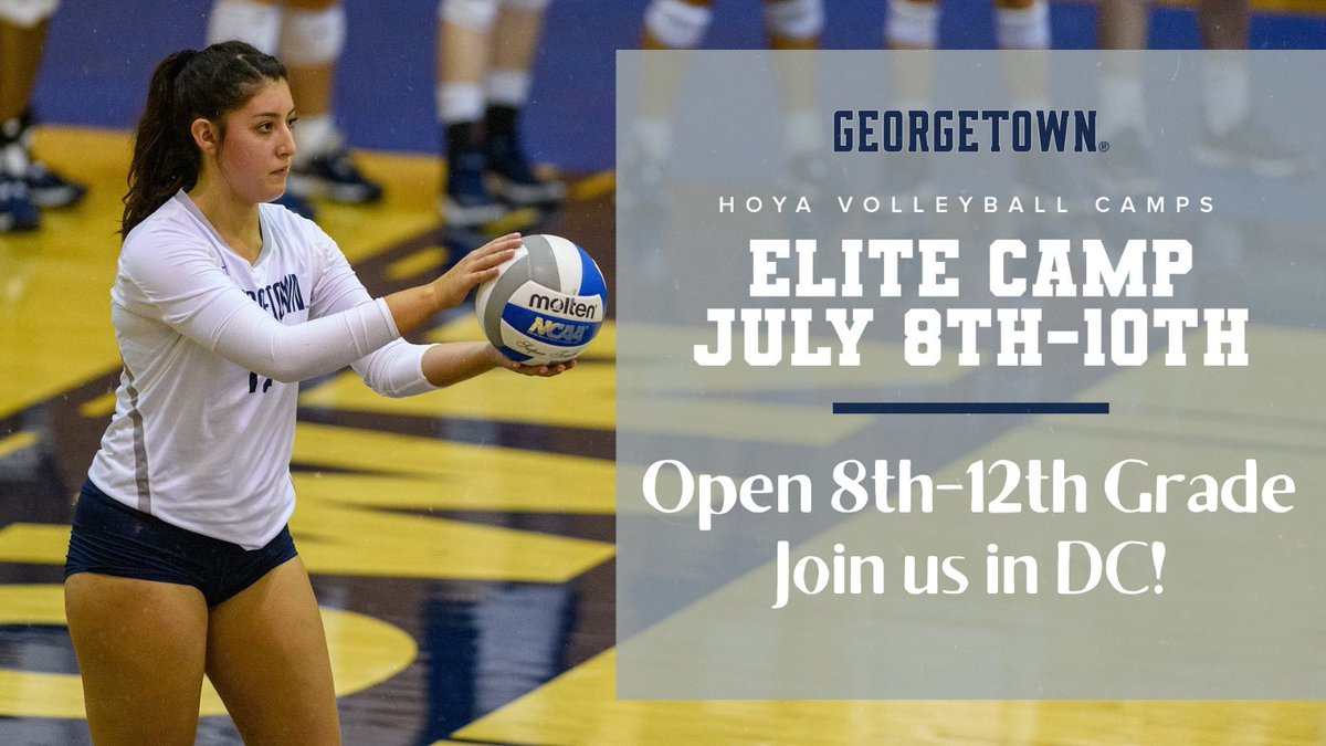 Join us July 8th-10th in historic McDonough Arena for our Elite Camp! See you in DC!  hoyasvolleyballcamps.com