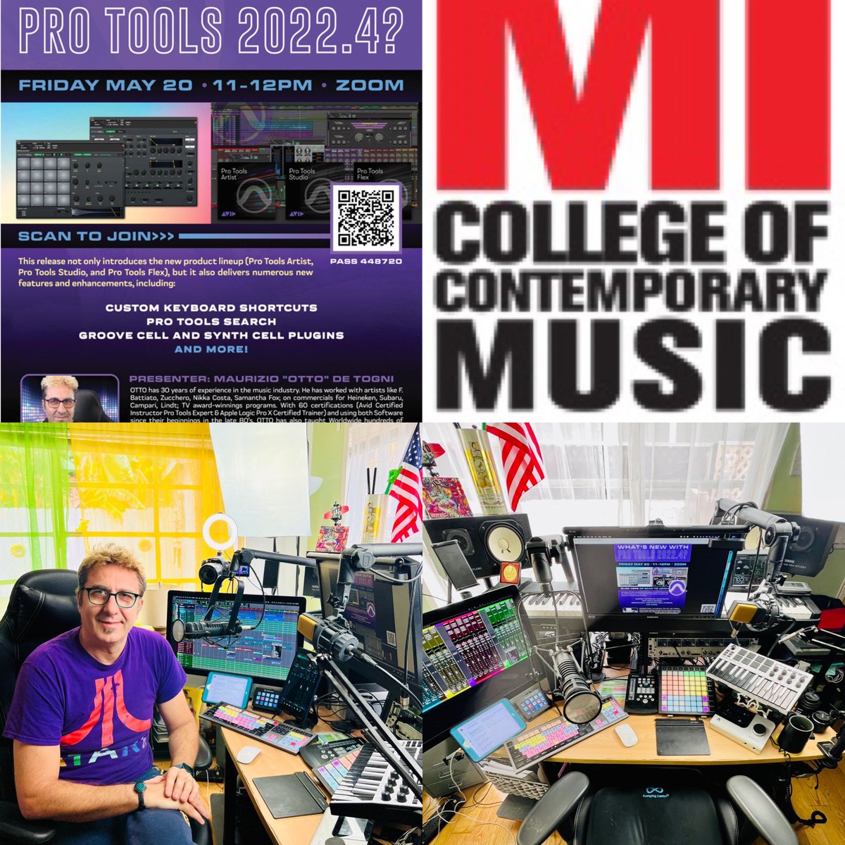 ottodetogni's tweet photo. It’s been a great pleasure: presenting the new Pro Tools 2022 (groovecell) to students/alumni and instructors/faculty at @mihollywood !!! @AvidProTools @Avid https://t.co/Dr68JcwJav