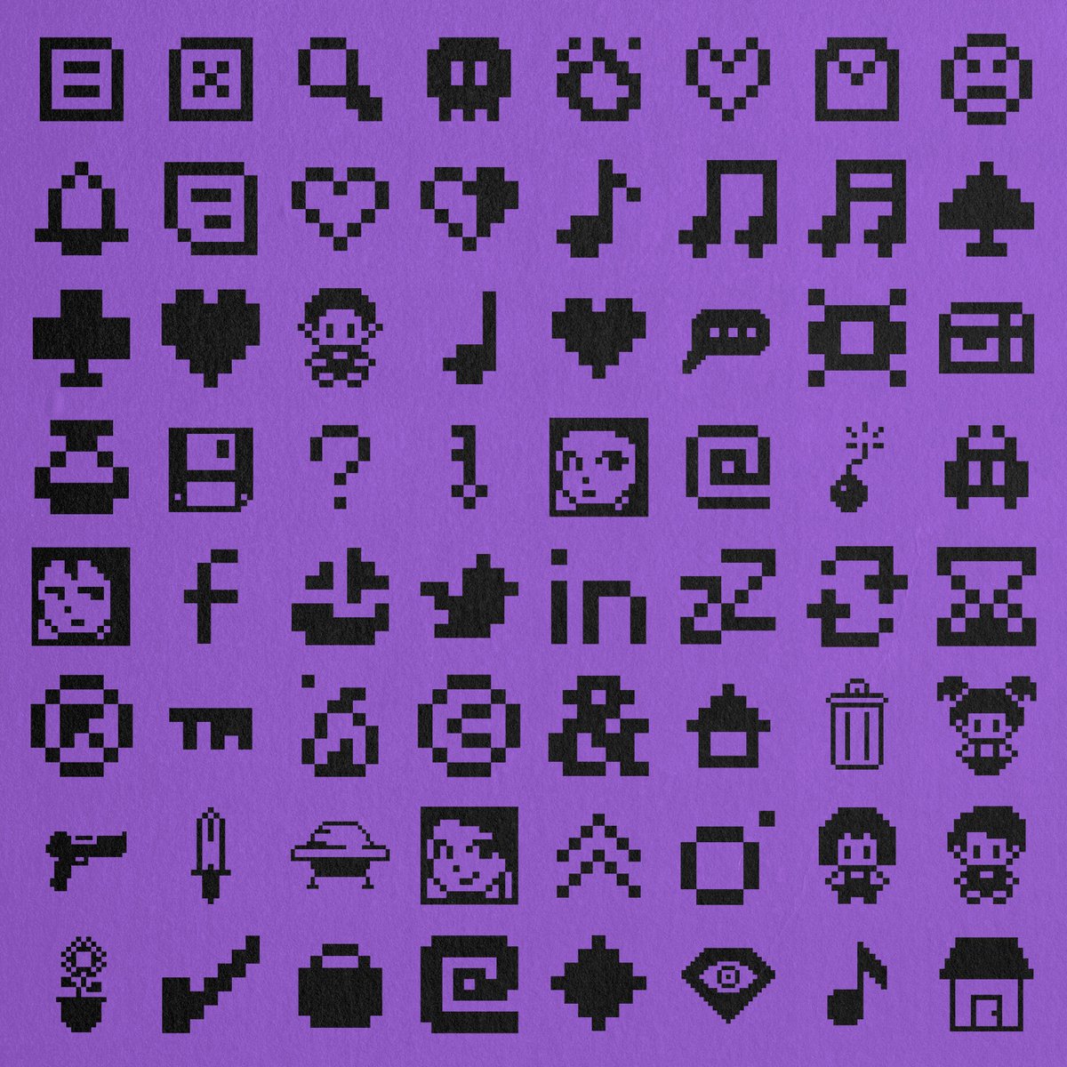 swoopnebula's tweet photo. 8-Bit User Interface Icons and typeface 
assets pack drop with @Jzane9 💫 https://t.co/Bo5VtfNXbr