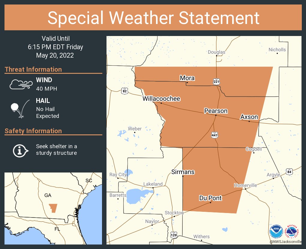 NWS Jacksonville on Twitter "A special weather statement has been