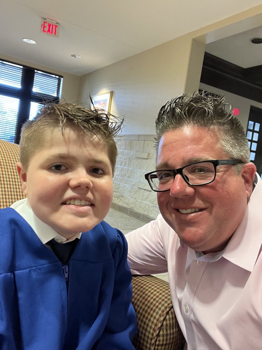 RobFacca's tweet photo. So proud of my boy Louie who is graduating 8th Grade today! Lots of  emotions, but to see him walk the aisle with his friends is the best gift ever. He is beating the odds every day and I am extremely happy for him! He will keep proving everyone that he is a star! #NoBadDays https://t.co/824knyZZhh