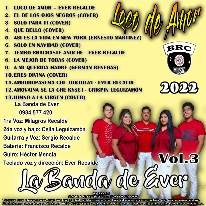 BrcPy's tweet photo. Llego el Gran Día del gran lanzamiento del Vol.3 de la Agrupación Musical La Banda De Ever con el sello de BRC MUSIC
Pueden escuchar sus Canciones en Nuestro Canal de YouTube... " el  Vol. 3 "
YouTube: 
🤘🤘 B.R.C. Music - Oficial - Sello Discográfico = https://t.co/wYiHqxN94y https://t.co/rQcRwmJRN0
