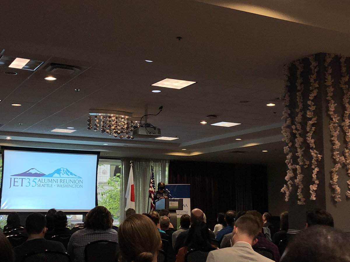 jetaaPittsburgh's tweet photo. Pittsburgh’s in attendance at #JET35! I was a couple of minutes late in joining; Jim Gannon has introduced Paige Cottingham-Streater, and she’s acknowledging important USJETAA and JETAA reps who have made this gathering and many JETAA USA efforts possible. https://t.co/Cxmf6YoLBj