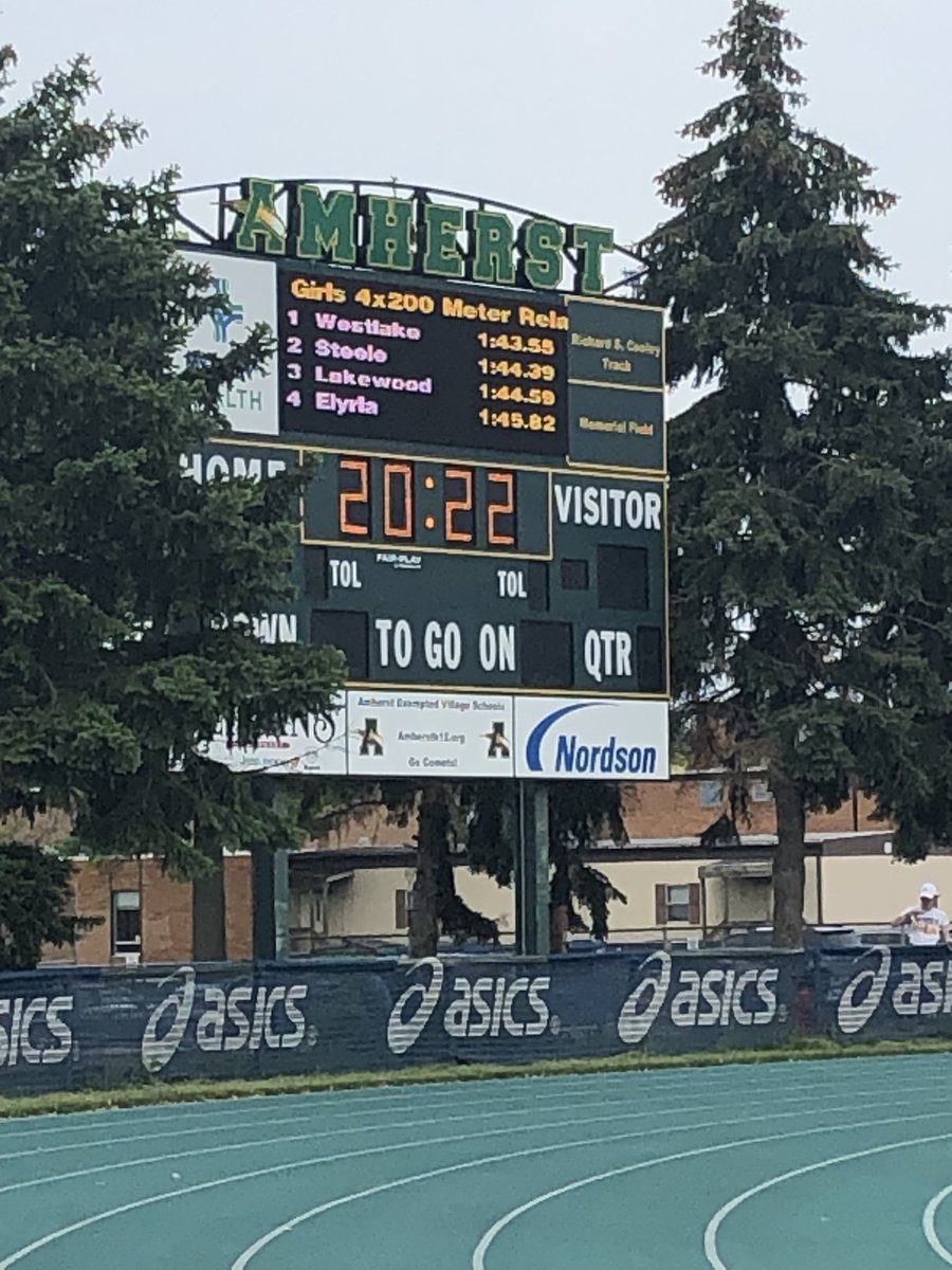 Wow! The 4x2 team of Sarah, Madison, Emma, &amp; Sophia are District champs and re-set their own record!!