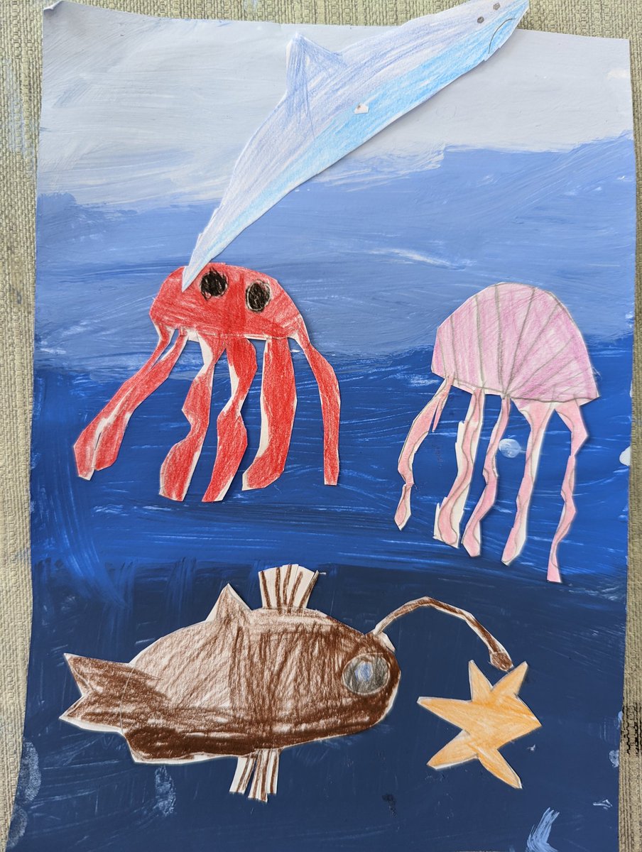 SFISHarmony's tweet photo. Our Y2 children have loved learning about the layers of the ocean this week! They explored each layer and discussed how the animals have adapted to survive in their respective layers...#circlesandcycles #adaptation #oceanlayers #Harmony https://t.co/inGz3n381M