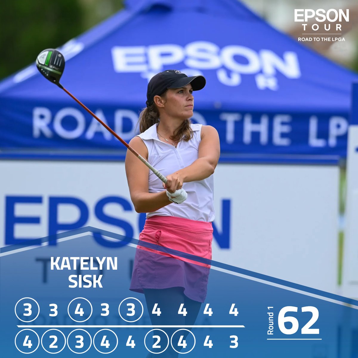EpsonTour's tweet photo. Sixty-two for Sisk 🔥 #IOAClassic #EpsonTour #Road2LPGA https://t.co/pkuobui9M1