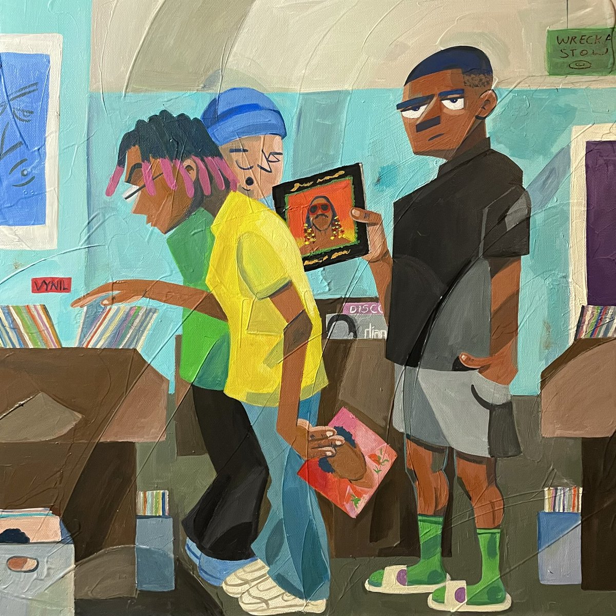 stevenhendrxx's tweet image. “Record Hop II”

20x20, Acrylic on Canvas