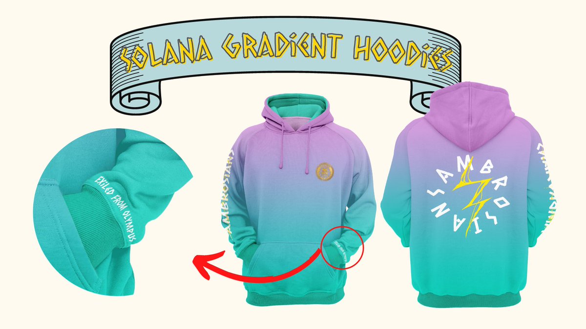 TrapHouseWeed's tweet photo. We're proud to showcase our first preview of Ambrosian Merchandise. This is only the first items, there's many more to come for Solana Summer.

I present to you: The Ambrosian Hoodie Collection! Comfy, Godly, and made to last. 

RT, Like, and Tag and you might just get one sent! https://t.co/lzfhfg8lEa