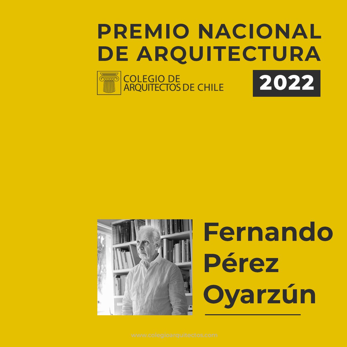 colegioarq's tweet photo. 🏛️ ¡Tenemos nuevo #PremioNacionaldeArquitectura 2022! Nuestro Directorio Nacional del acaba de elegir como ganador al arquitecto Fernando Pérez Oyarzún.

¡Felicitaciones, Fernando!

https://t.co/n6V08UCQLT https://t.co/rKVez4C0if