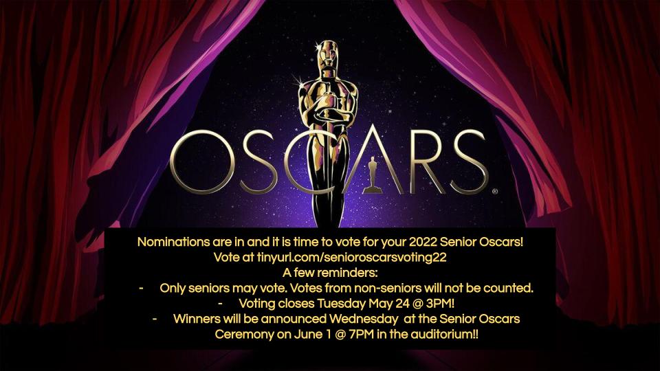 Seniors! Only a few more days to vote for Senior Oscars! Vote at tinyurl.com/senioroscarsvo… <a href="/Hayfield2022/">Hayfield Class of 2022</a>