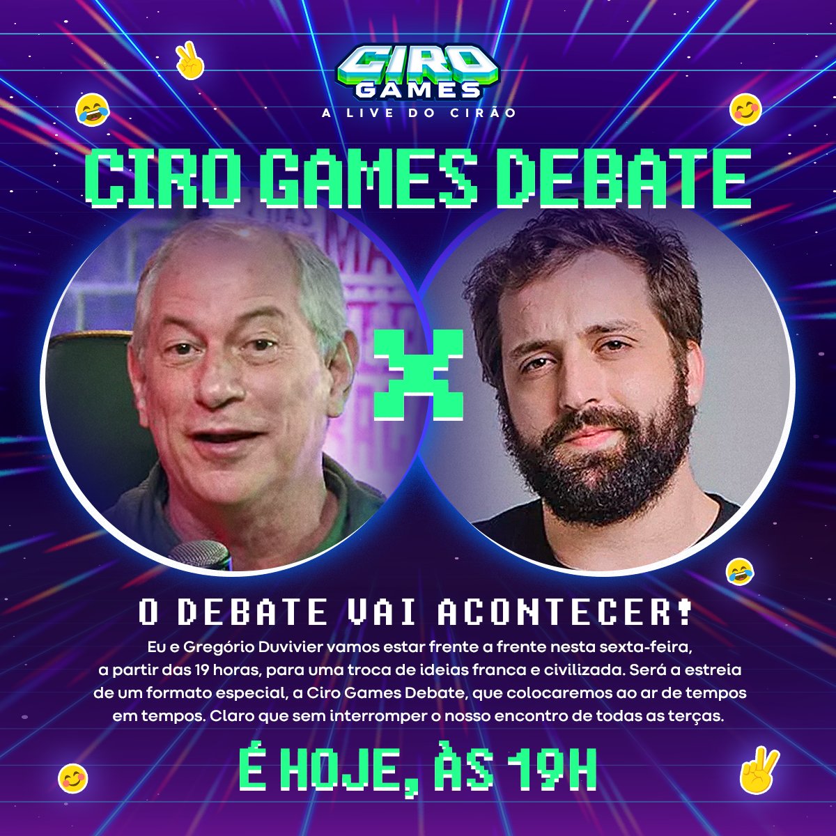 Ciro Gomes on X: Hoje a #CIROGAMES promete! Eu e Giselle teremos