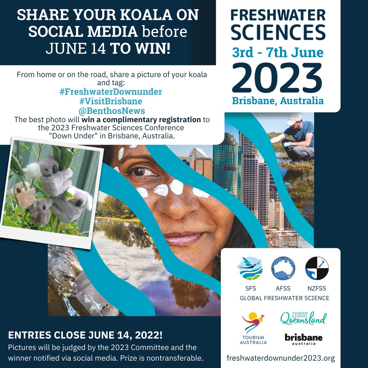 BenthosNews's tweet image. Did you pick up a koala at #JASM22/#JASM2022? (of course you did) 

Share a pic of your koala + tag #FreshwaterDownUnder #VisitBrisbane @BenthosNews - the winner will receive a complimentary registration to the 2023 Freshwater Sciences Conference in Brisbane! Enter by June 14!