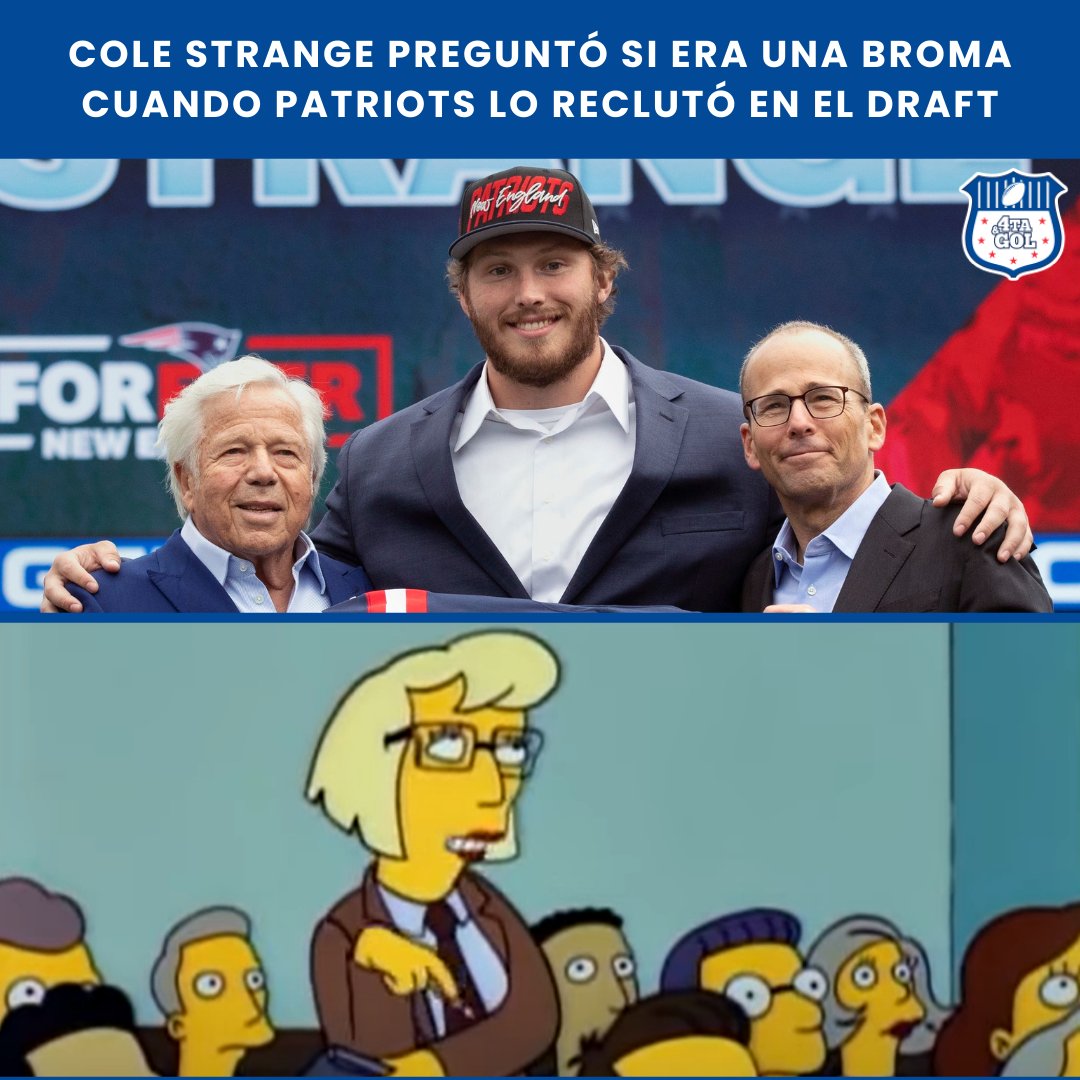 precionfl's tweet photo. "No, en serio... ¿Es una broma?" - Cole Strange 📞🏈
#ColeStrange #ForeverNE #Patriots #NFL #CuartayGol https://t.co/sm1pfBRvXF