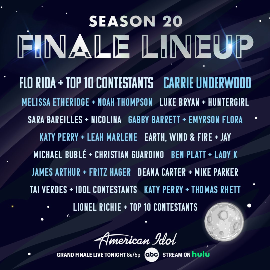 This finale lineup is 🔥! Tune in live TONIGHT coast-to-coast at 8e/5p on ABC, and stream on Hulu.