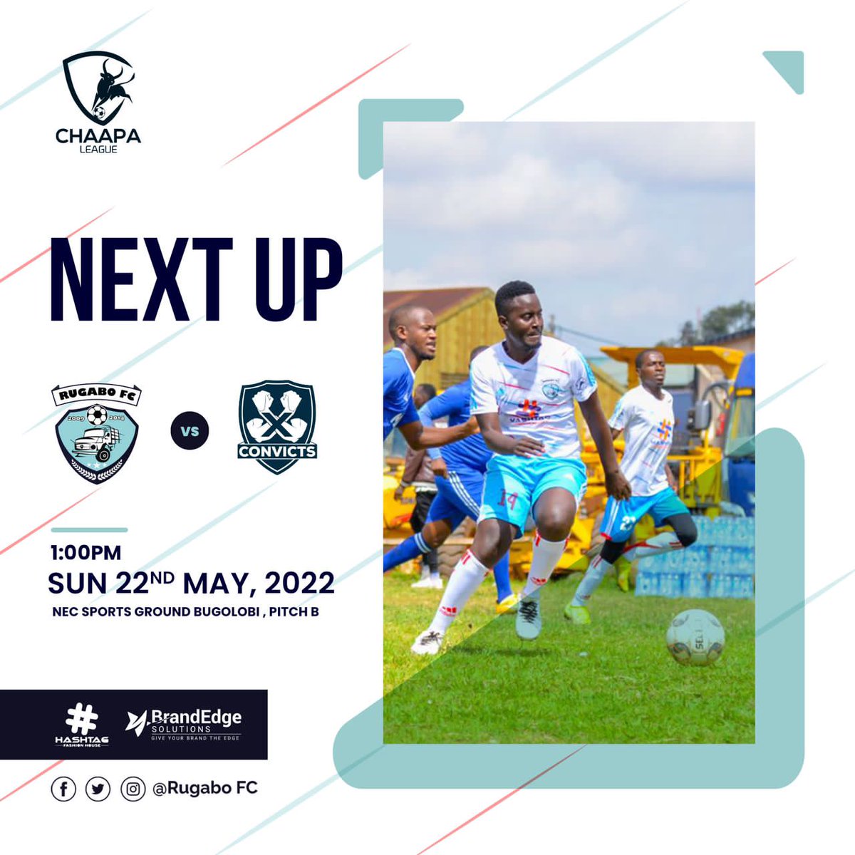 RUGABOFC1's tweet photo. We're on this Sunday. Tussling it out with snr. Striker #Shabs..golden boot contender. See you at #NEC
#Chaalaleague_6
#Obunuzi https://t.co/RxNGzOXnGw