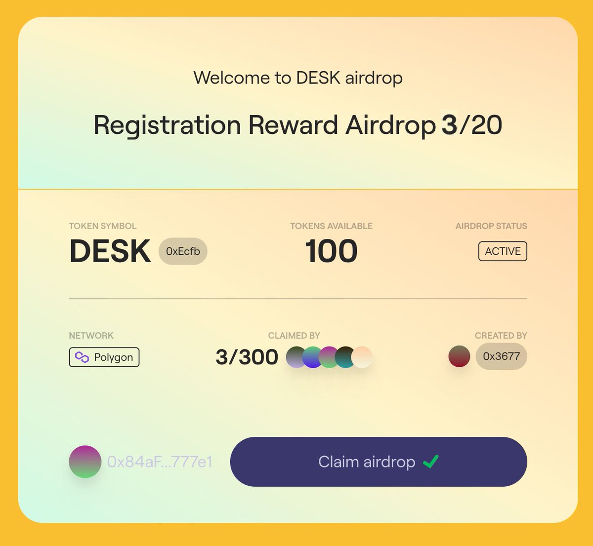 lanzilli's tweet photo. Got my $Desk tokens for #Consensus2022. Let's go!
#cryptocurrency #Cryptos #cryptotrading #Bitcoin #Ethereum #ETH https://t.co/AaBXTbrrVz