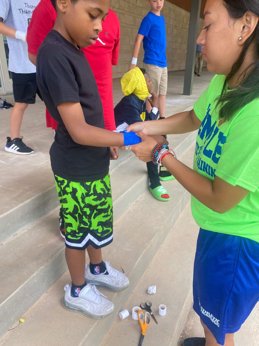 Temple Atheltic Training Students had the opportunity to present at the <a href="/thorntontbirds/">Thornton T-Birds</a> career day!  What a great opportunity to talk about Athletic Training, what AT's do &amp; tape up some elementary students. <a href="/thssportsmed/">Temple HS Athletic Training</a> <a href="/OttTempleISD/">Bobby Ott</a> <a href="/CoachStew_TTR/">Scott Stewart</a> <a href="/CoachPrentiss/">Steve Prentiss, MEd, ATC, LAT, CAA</a> <a href="/WSkrabanek/">Windee Skrabanek</a>