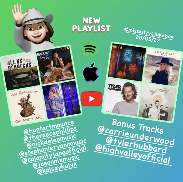 kit_country's tweet photo. #misskittysjukebox - 20/05/22
Click a link ⬇️🤠
https://t.co/xx6O1aRjty
https://t.co/3FtlkH27n8
https://t.co/9AattDGU4X
#hunterthomasmounce #reecephillips #nickdeleo #stephanieryann #calamityjane #jasonnix #kalseykulyk #carrieunderwood #tylerhubbard #highvalley #kitcountry https://t.co/l6SwyO027W
