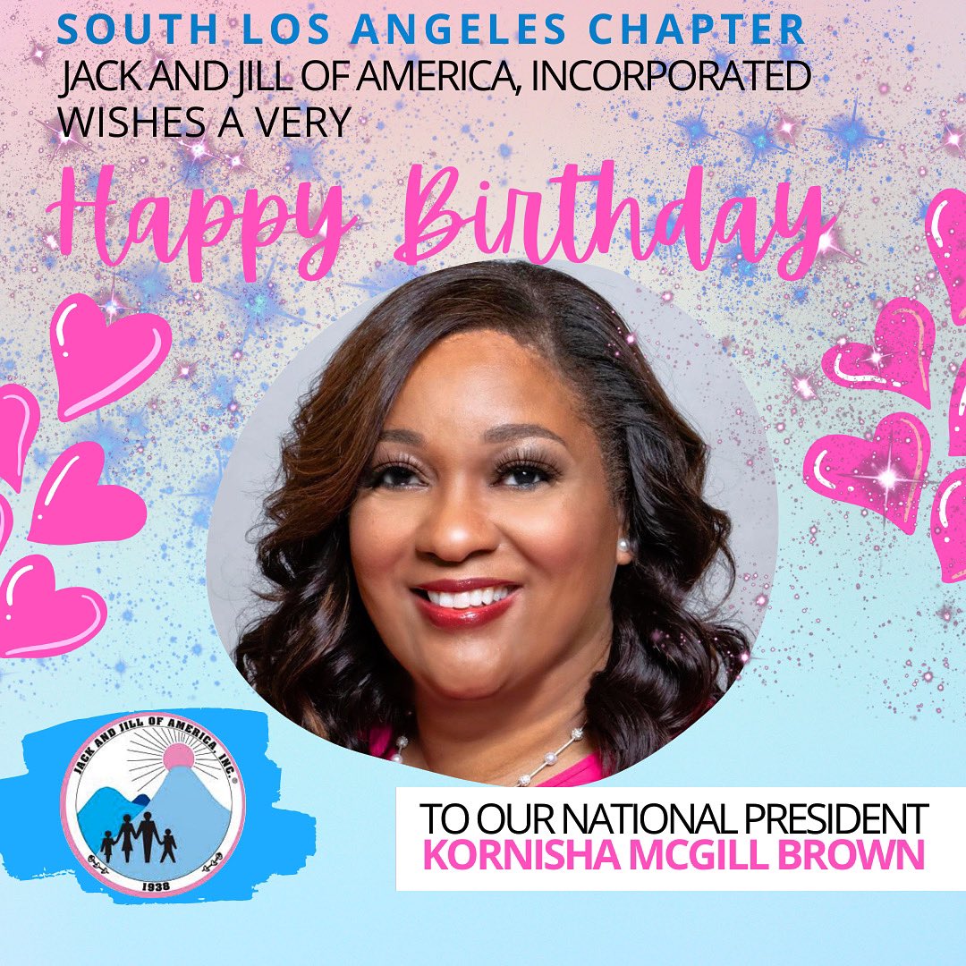 JJOASoLAChapter's tweet photo. Happy birthday, National President, 
Kornisha McGill Brown! 
💞💙 

#jjsla
#SoLAChapter
#JackandJillofAmericaInc
#LongLiveJackAndJill https://t.co/UjYBqNOoqA