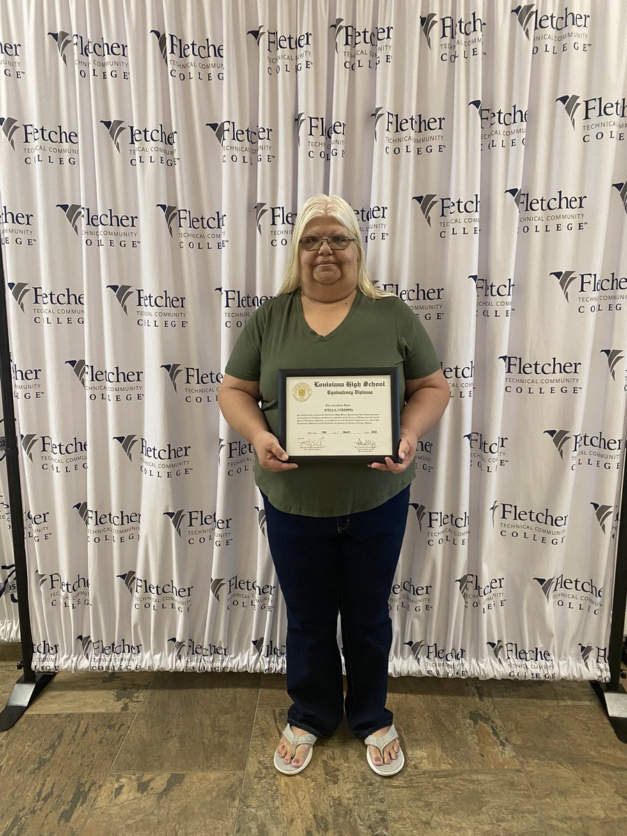 FletcherAdultEd's tweet photo. Congratulations, Stella! She recently passed the HiSET and will be participating in Fletcher’s graduation Monday afternoon. #workreadyu #hiset #AdultEdu https://t.co/XCCUqbvS7c
