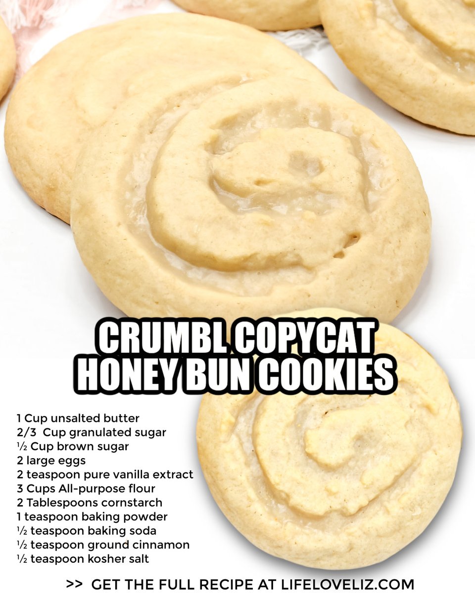 LifeLuvLiz's tweet photo. Love the Honey Bun Cookies from Crumbl? This copycat recipe is just as delicious, and so easy to make with simple pantry ingredients!

Get the FULL recipe >> https://t.co/jie3SnTiLU https://t.co/HmuRegR0js