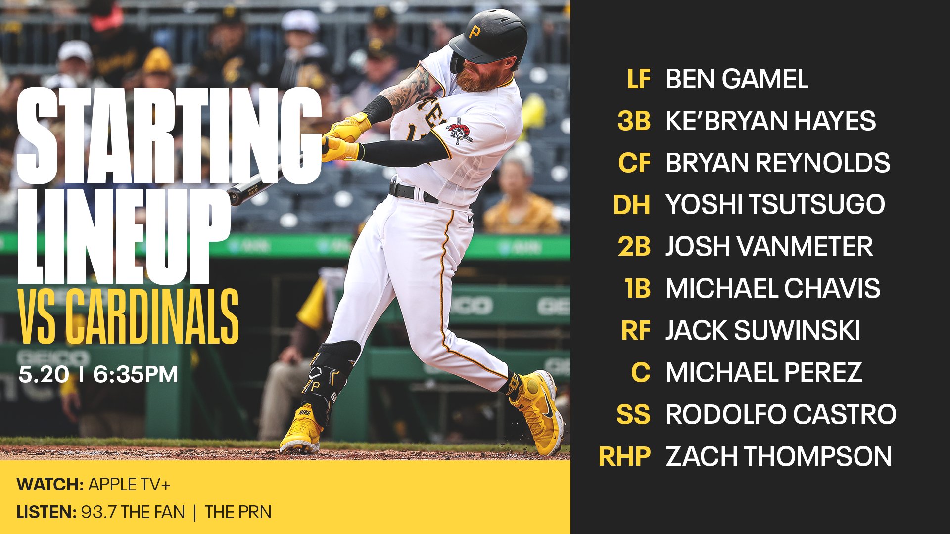 Pittsburgh Pirates on Twitter: "Back at home & on @AppleTVPlus tonight