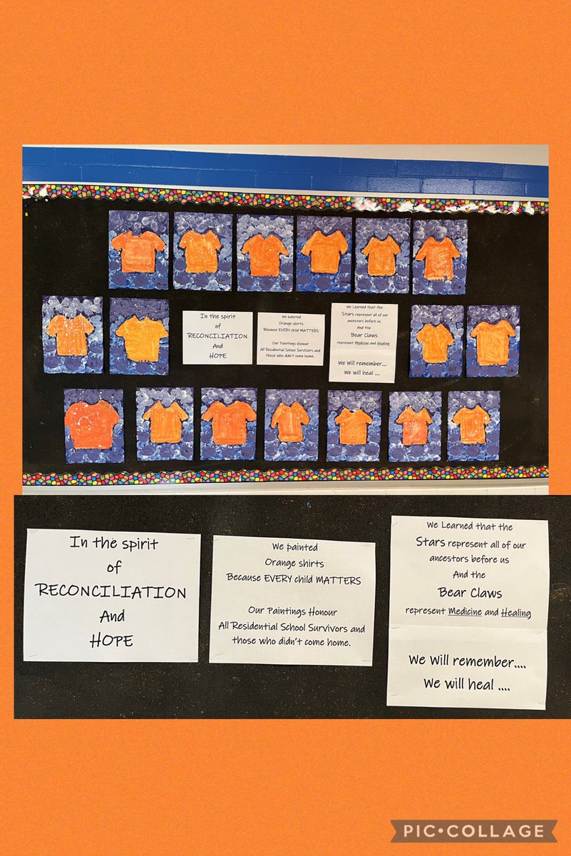Grade 1 students at KG Chatham thank artist Moses Lunham of Stony and Kettle First Nations for teaching us about the symbolism of this orange shirt painting. The bear paws represent medicine and healing. <a href="/LKelempro/">LKDSB Elem Program</a> <a href="/GSandsGamble/">Gretchen Sands-Gamble</a> <a href="/9Duker9/">Duker Elson</a>