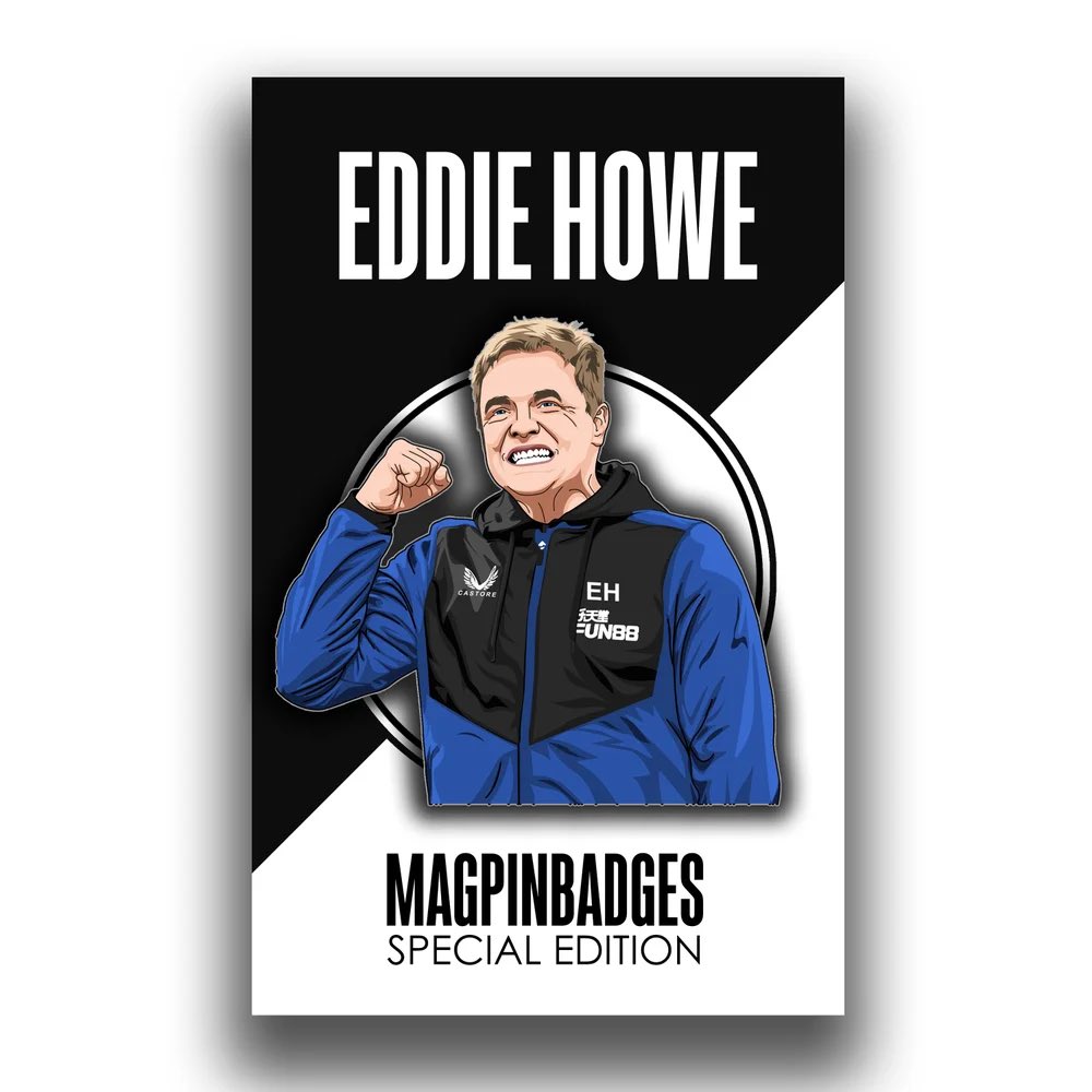Magpin1's tweet image. Eddie Howe, Toon Bruno and Brazilian Bruno pin badges all go on sale tomorrow @ 12pm

To be in with a chance of winning ALL 3 badges, simply;

- Retweet this tweet 🔁
- Follow and comment your favourite design ✅

Winner announced just before 12pm as the badges go on sale

#NUFC